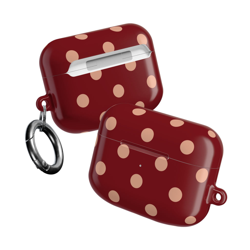 Polka Dots Crimson Blush AirPods Case Gen 1-4 and Pro Gen 1-2
