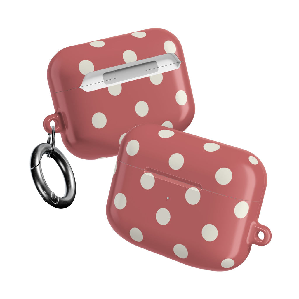 Polka Dots Rosewood Dust AirPods Case Gen 1-4 and Pro Gen 1-2