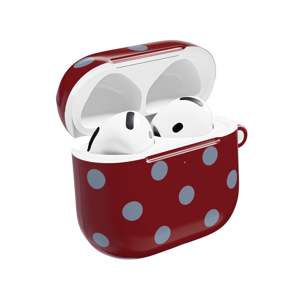 Polka Dots Burgundy Reserve AirPods Case Gen 1-4 and Pro Gen 1-2