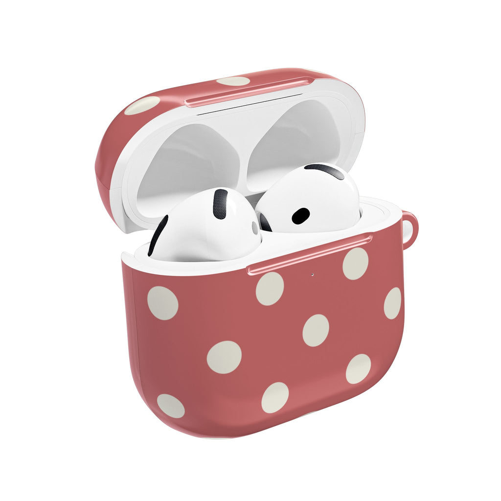 Polka Dots Rosewood Dust AirPods Case Gen 1-4 and Pro Gen 1-2